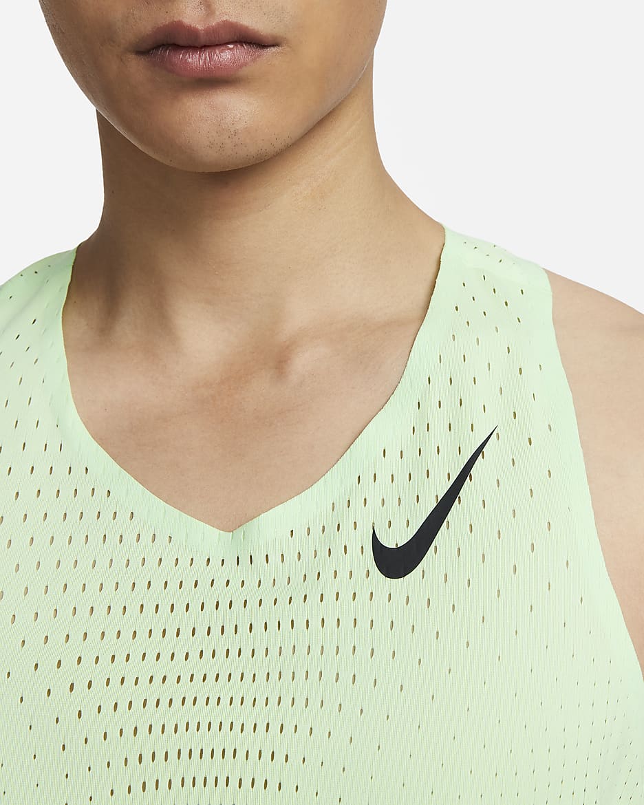 Nike AeroSwift Men's Dri-FIT ADV Running Singlet - Vapor Green/Black