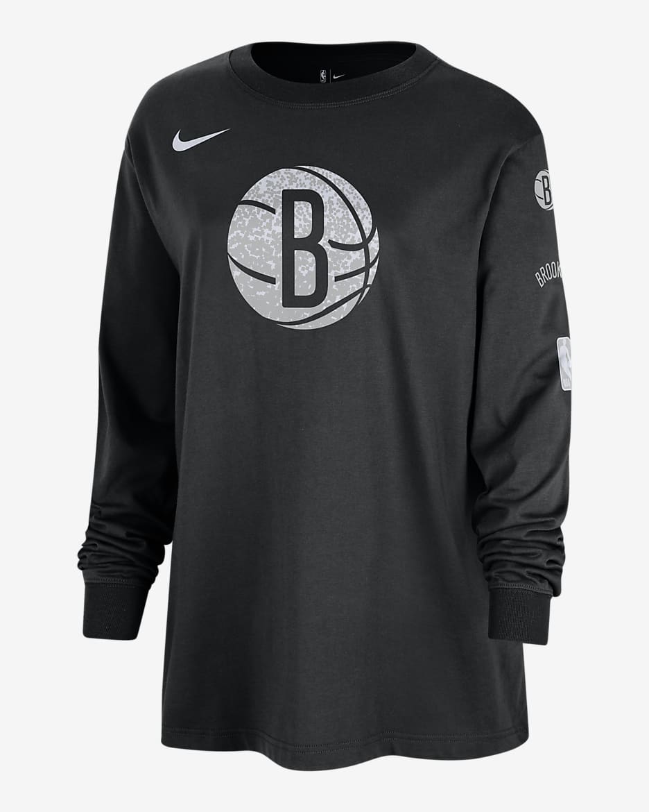 Brooklyn Nets Essential Women's Nike NBA Long-Sleeve T-Shirt - Black