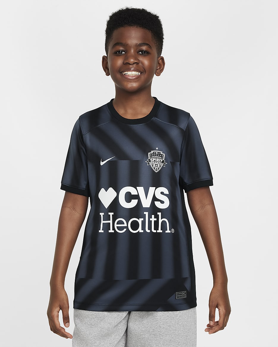 Jersey Nike Dri-FIT de la NWSL replica del Washington Spirit local 2024 Stadium para niños talla grande - Negro