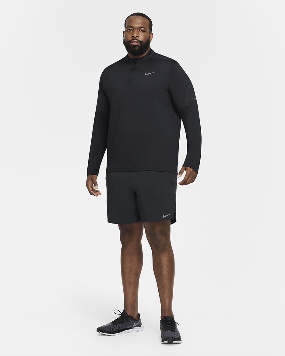 Nike Element Dri-FIT-løbetop med 1/2 lynlås til mænd - sort