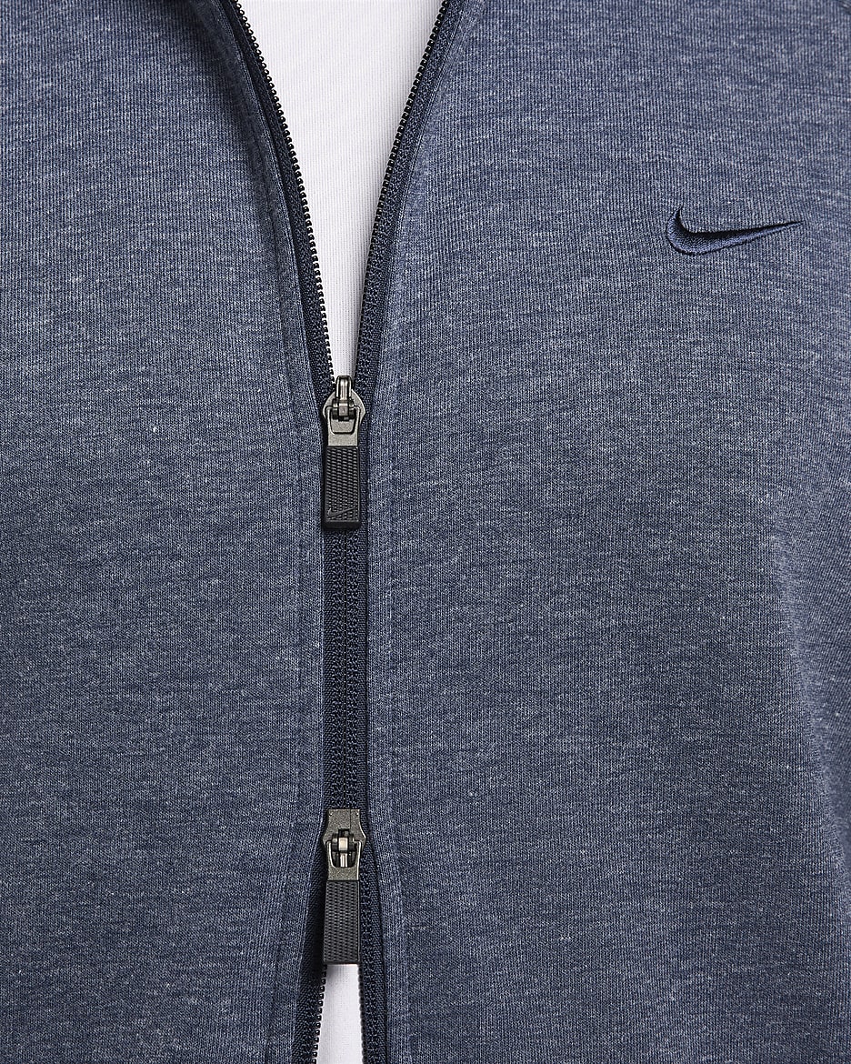 Nike Primary Men's Dri-FIT UV Full-Zip Versatile Hoodie - Obsidian/Heather/Obsidian