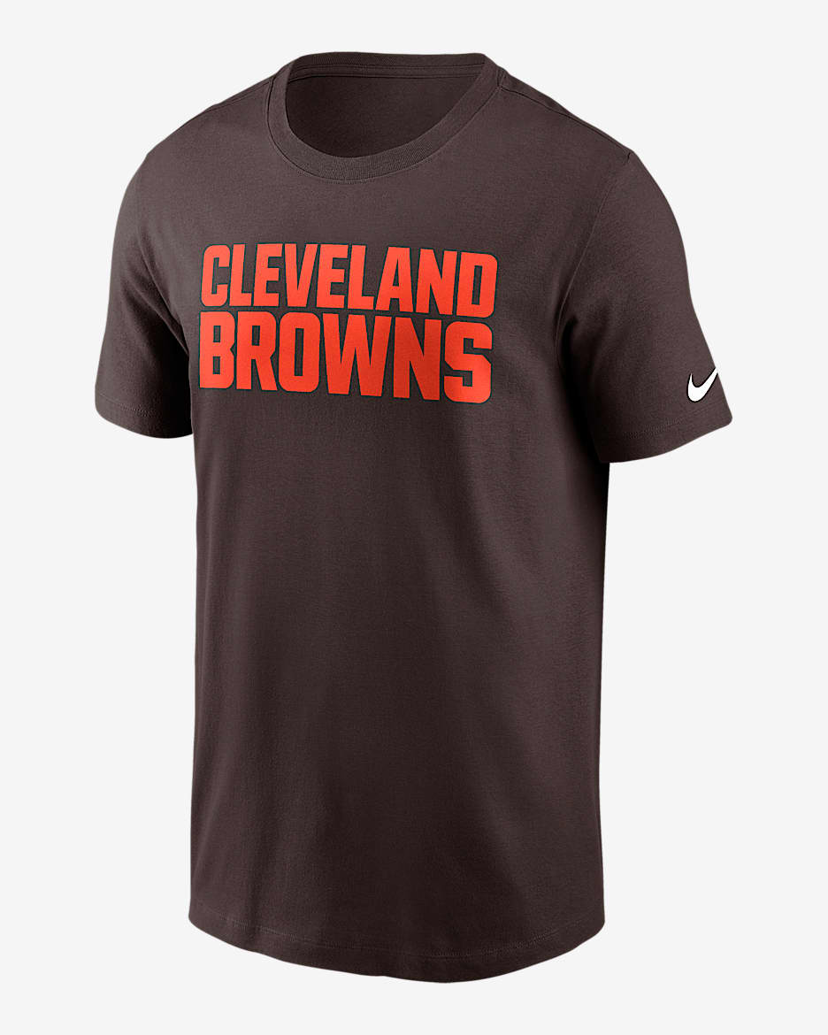 Playera Nike de la NFL para hombre Cleveland Browns Primetime Wordmark Essential - Marrón