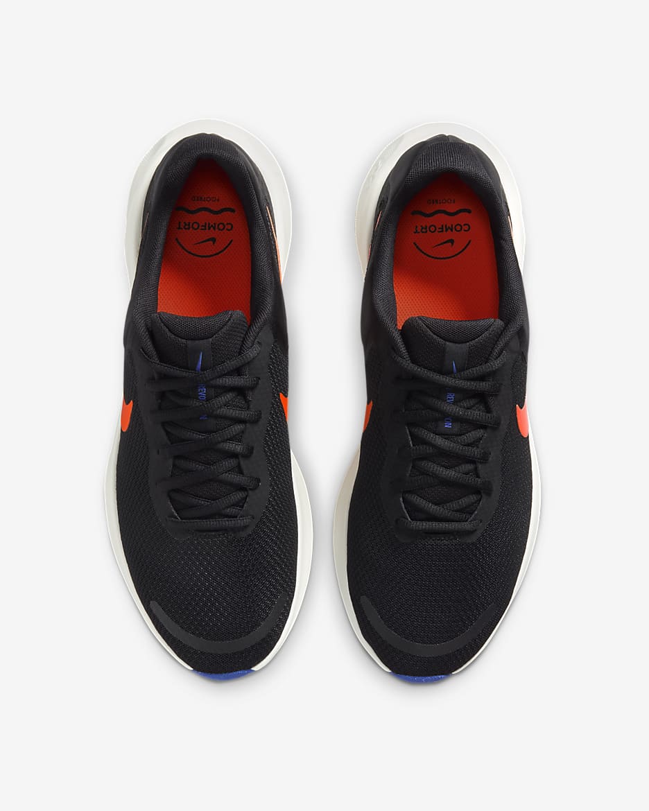 Nike Revolution 7 Men's Road Running Shoes - Black/Astronomy Blue/Sail/Hyper Crimson