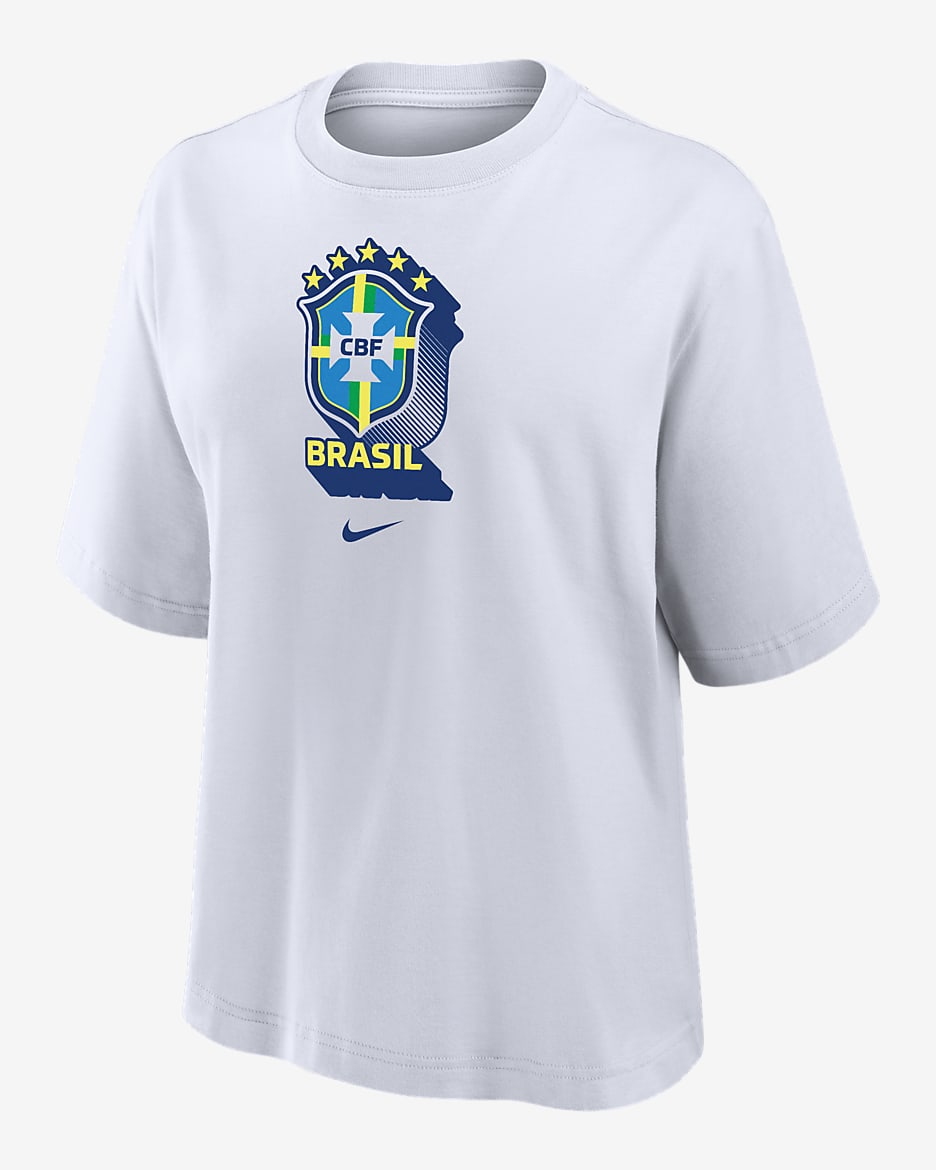 Brazil Women's Nike Soccer Boxy T-Shirt - White