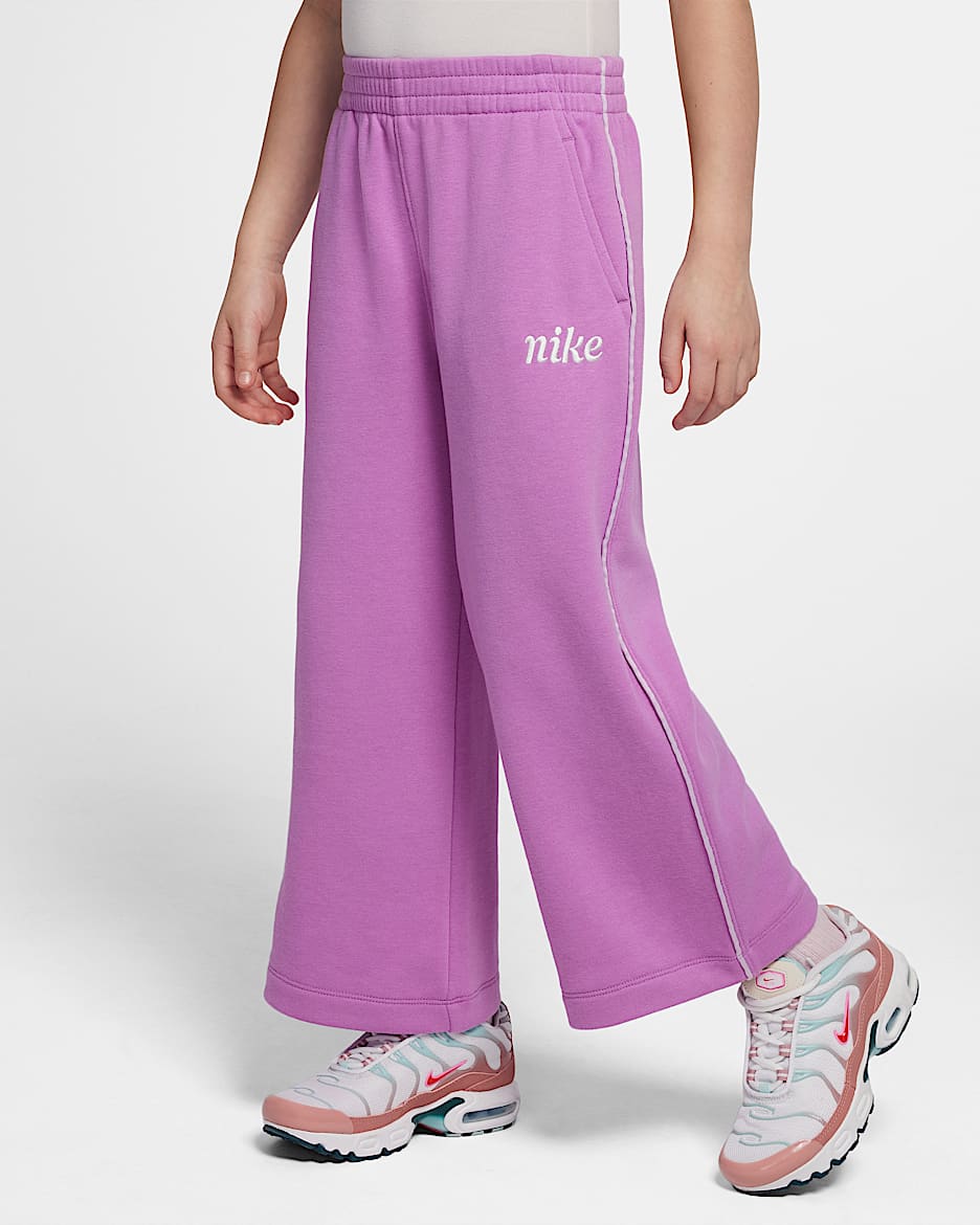 Nike Essentials Little Kids' French Terry Wide Leg Pants - Rush Fuchsia