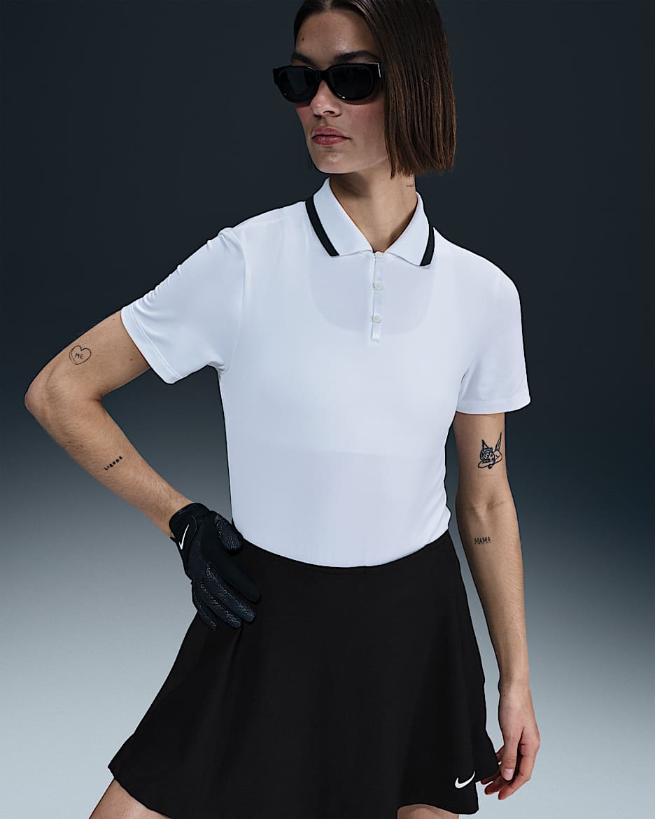 Nike Tour Women's Dri-FIT Short-Sleeve Golf Polo - White/Black/Black