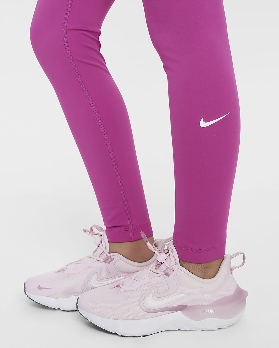 Legging taille haute Dri-FIT Nike One pour ado (fille) - Hot Fuchsia/Blanc