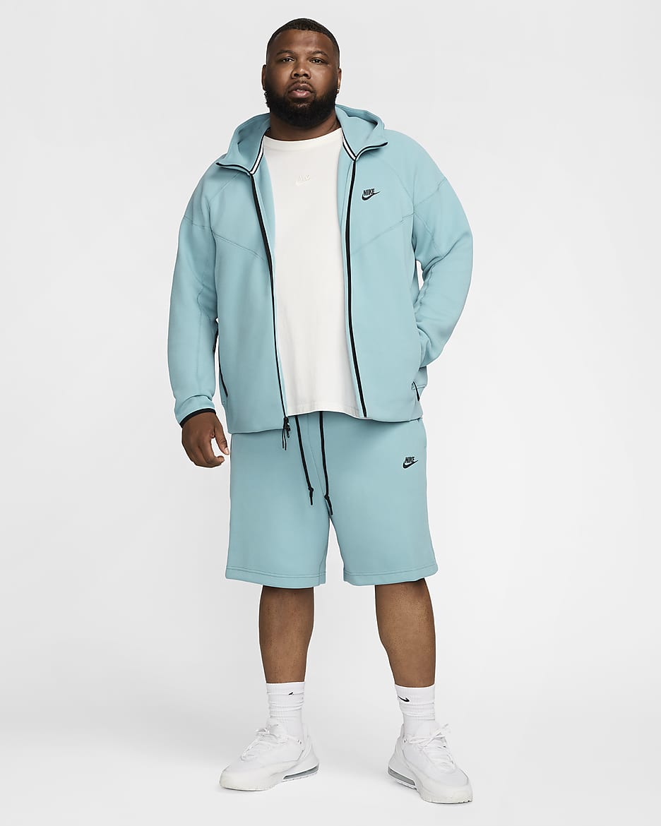 Sweat à capuche et zip Nike Sportswear Tech Fleece Windrunner pour homme - Denim Turquoise/Noir