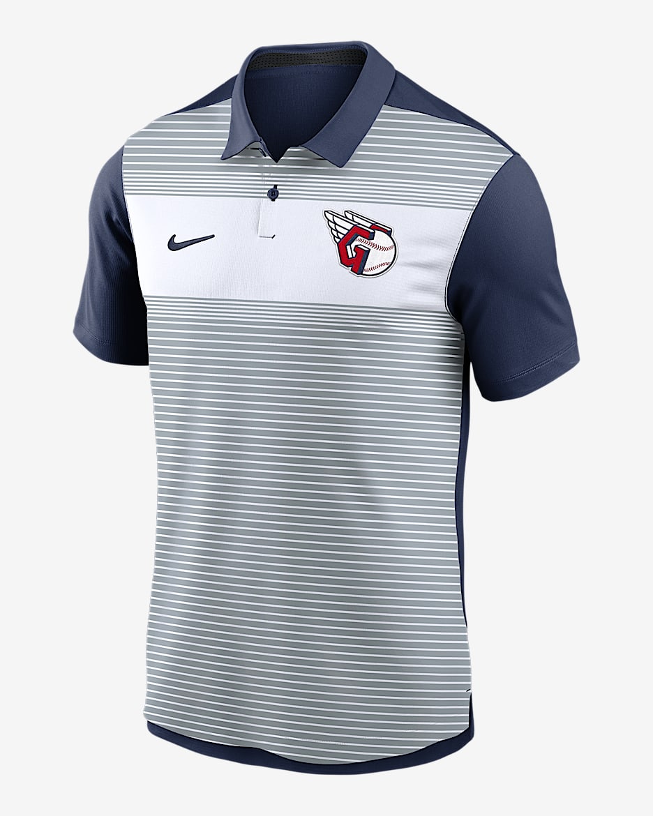 Cleveland Guardians Striped Vapor Polo Men's Nike Dri-FIT MLB Polo - Grey