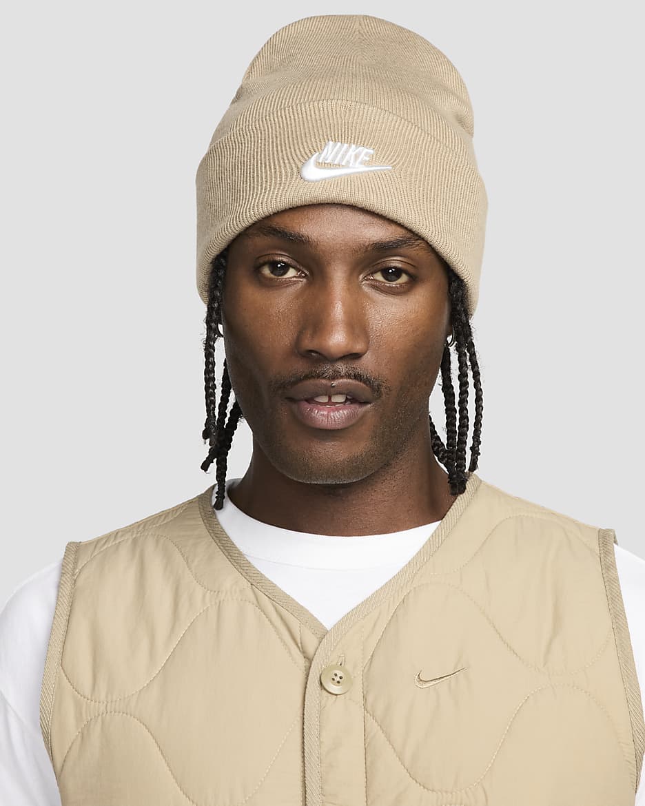 Nike Peak Futura Beanie - Khaki/White