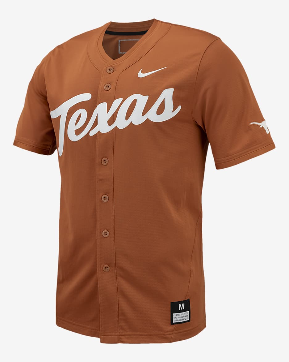 Texas Men's Nike College Replica Baseball Jersey.