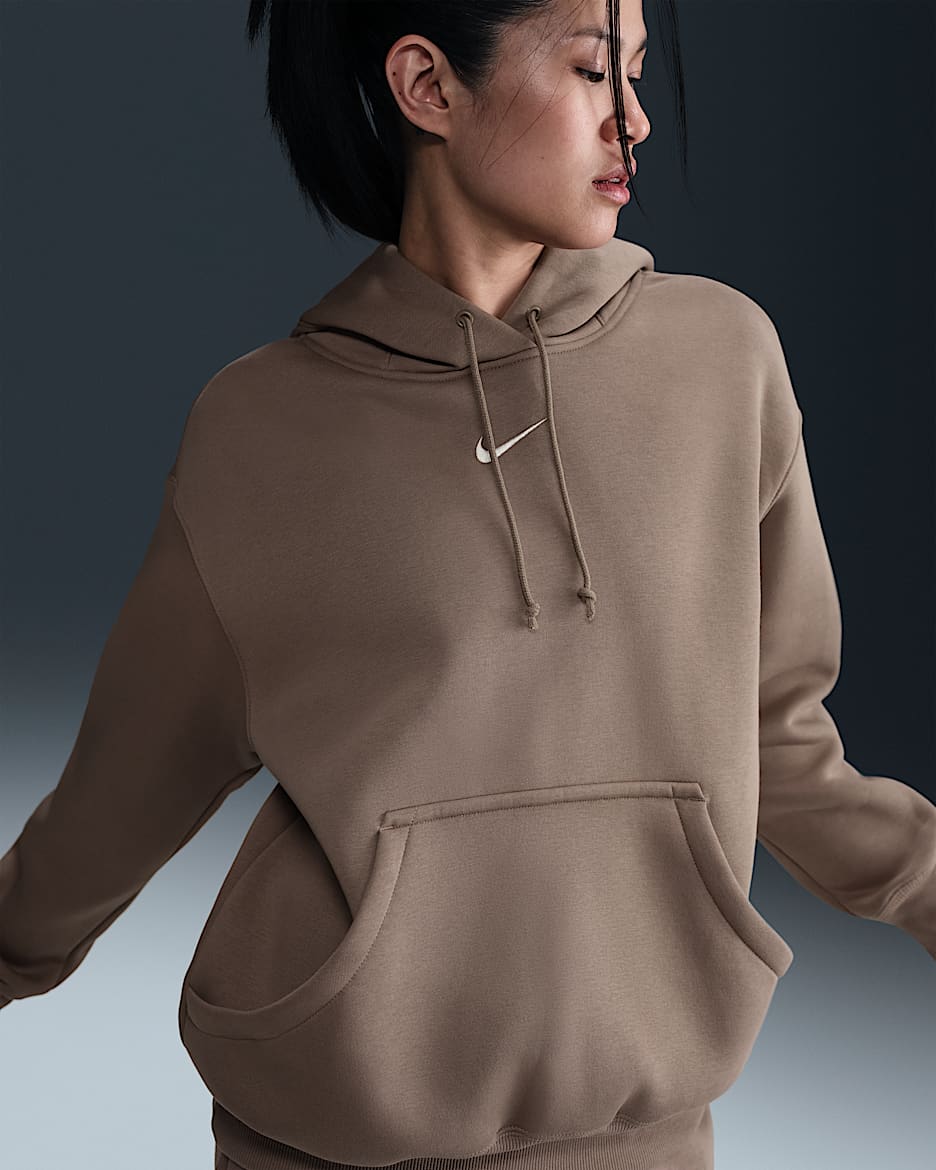 Nike Sportswear Phoenix Fleece Women's Oversized Pullover Hoodie - Mink Brown/Sail