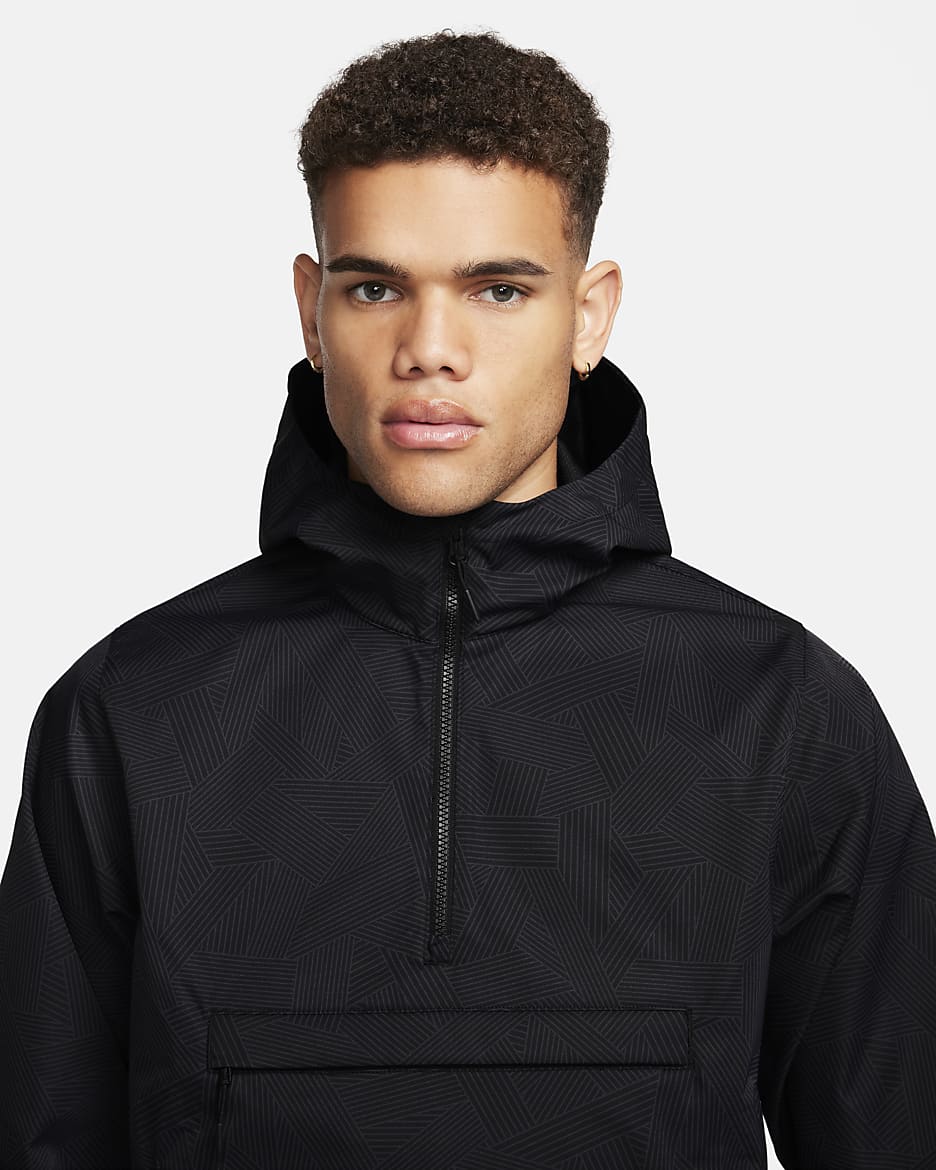Nike Unscripted Repel Erkek Anorak Golf Ceketi - Siyah/Beyaz