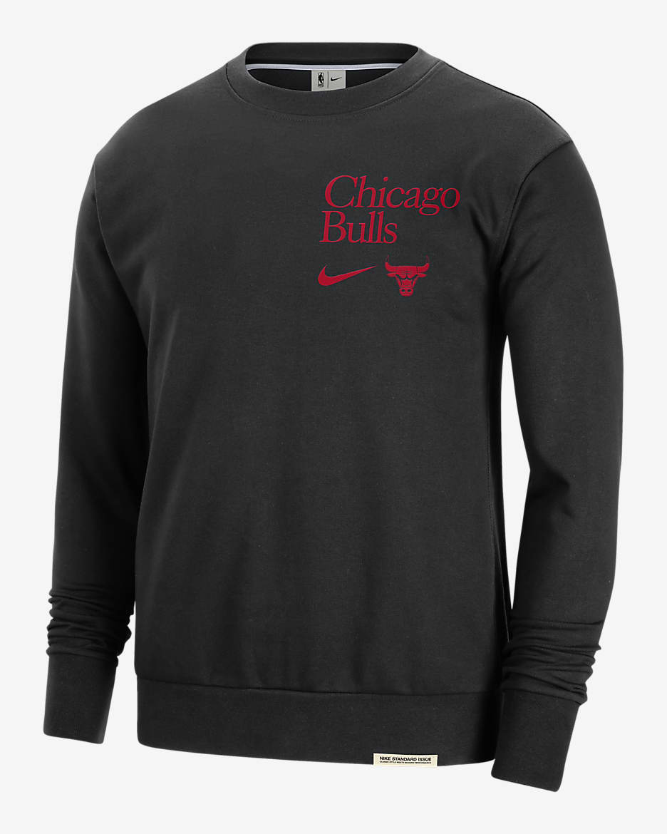 Chicago Bulls Standard Issue Nike Dri-FIT NBA sweatshirt med rund hals til herre - Svart