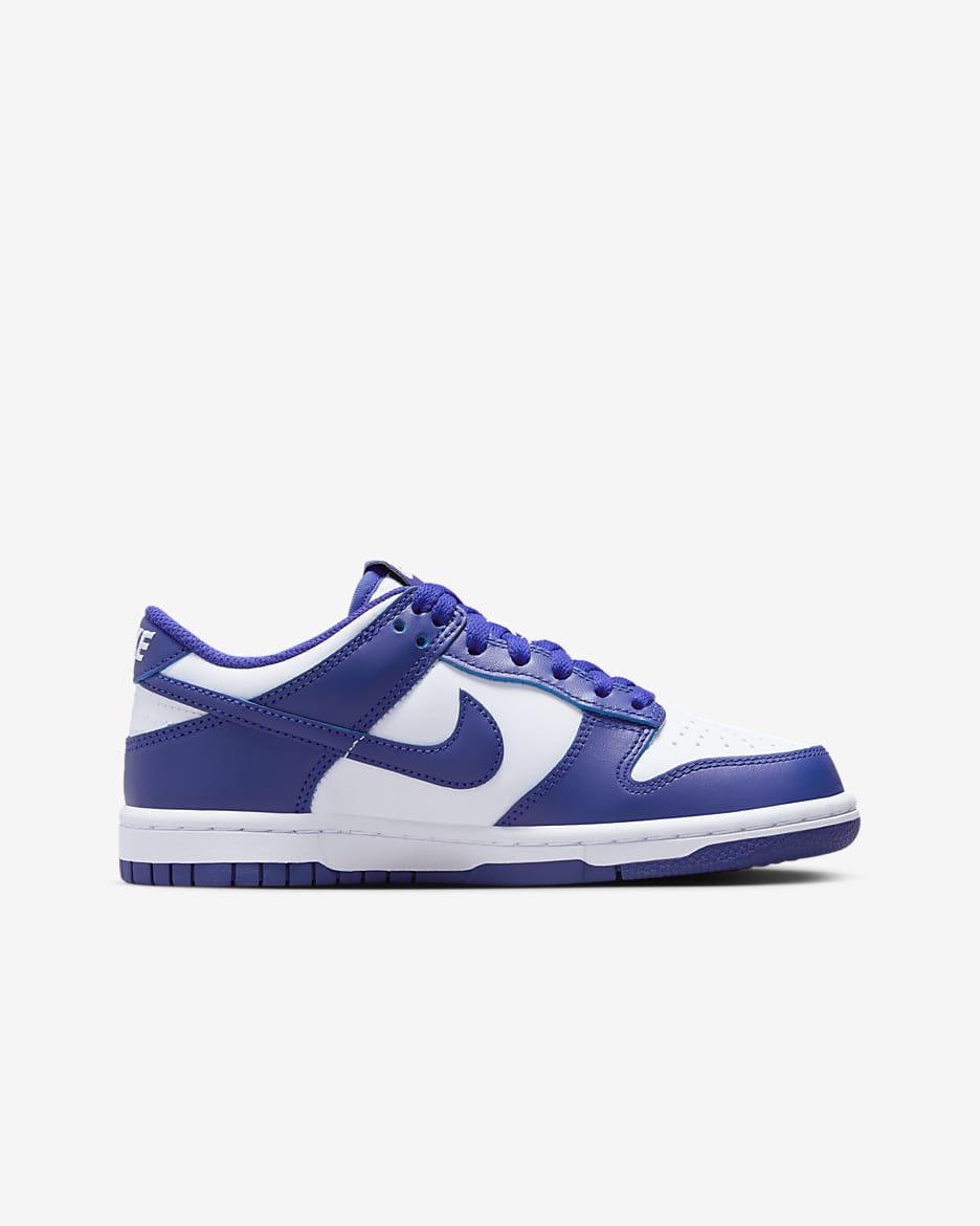 Skor Nike Dunk Low för ungdom - Vit/University Red/Concord