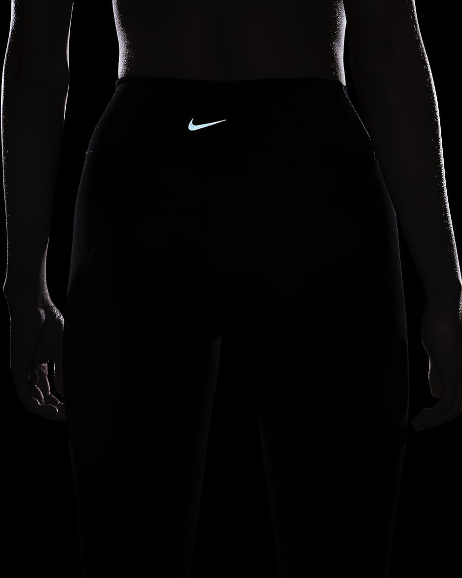 Legging long à taille haute et ourlets fendus Nike One pour femme - Noir