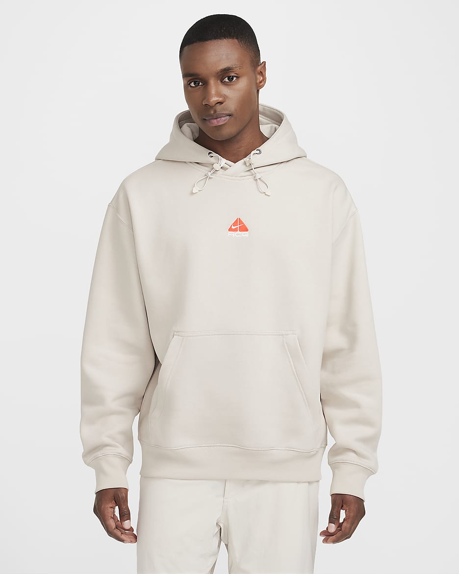 Nike ACG Therma-FIT Fleece Pullover Hoodie - Light Orewood Brown/Hyper Crimson/Light Orewood Brown