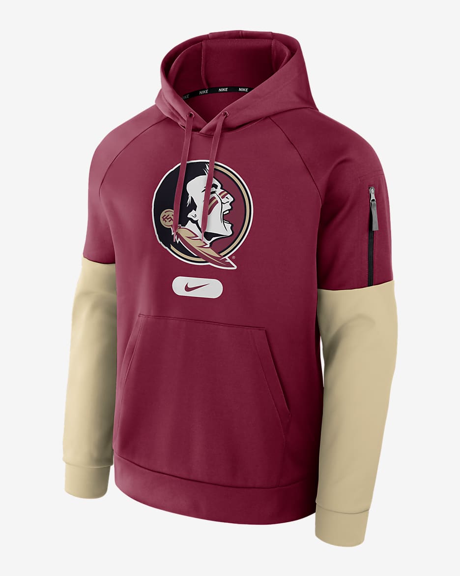 Florida State Seminoles Fitness Men’s Nike Therma College Pullover Hoodie - Team Maroon
