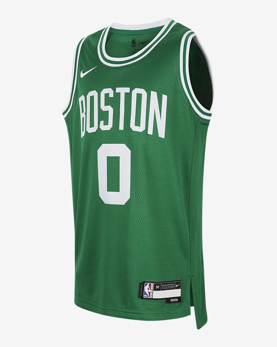 Boston Celtics 2023/24 Icon Edition Nike NBA Swingman-trøje til større børn - Clover