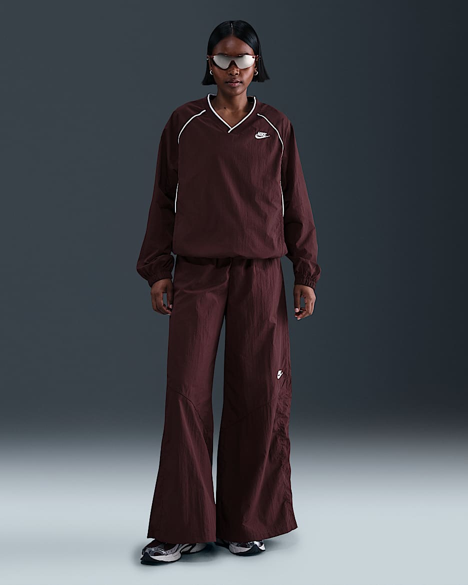Nike Sportswear Women's Wide-Leg Woven Pants - Burgundy Crush/Burgundy Crush/Sail