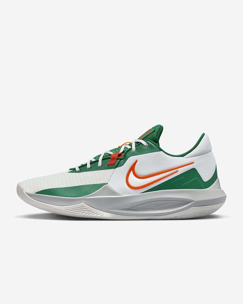 Nike Precision 6 Basketball Shoes - White/Malachite/Sundial/Safety Orange