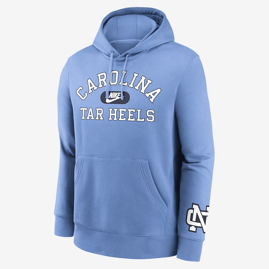 North Carolina Tar Heels Legacy Club Foundational Men's Nike College Pullover Hoodie - Valor Blue