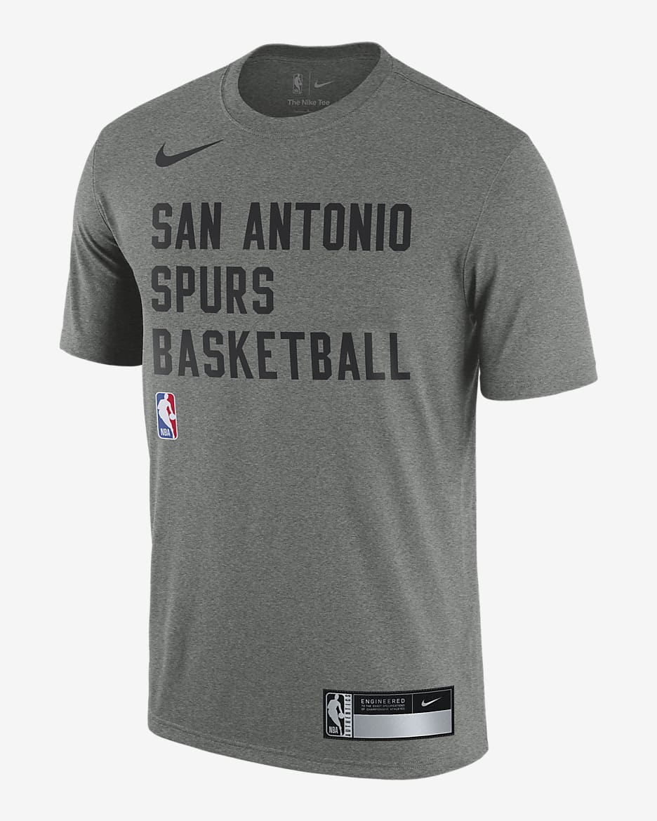 San Antonio Spurs Men's Nike Dri-FIT NBA Practice T-Shirt - Tumbled Grey/Flat Silver/Heather