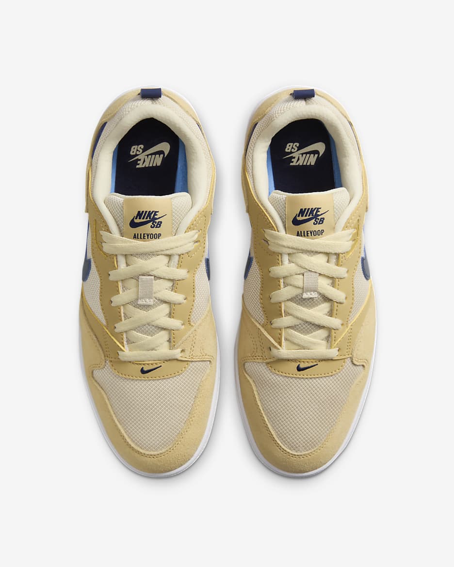 Nike SB Alleyoop Skate Shoes - Club Gold/Fossil/White/Midnight Navy