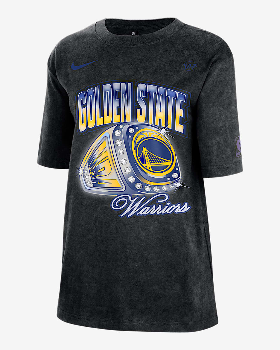 Golden State Warriors Courtside Women's Nike NBA T-Shirt - Black