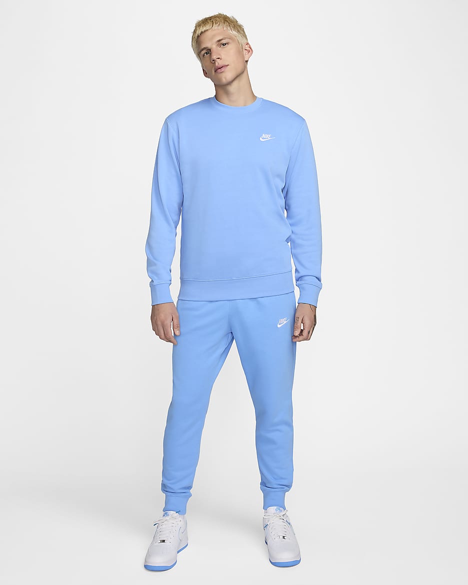 Nike Sportswear Club Men's French Terry Crew - University Blue/White