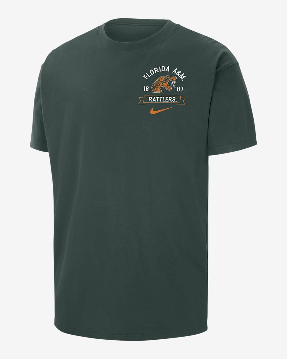 Playera universitaria Nike para hombre FAMU Max90 - Verde pro