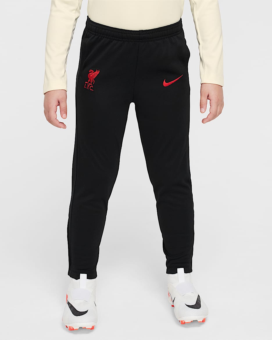 Pantalon de foot en maille Nike Dri-FIT Liverpool FC Academy Pro Special Edition pour enfant - Noir/Coconut Milk/Gym Red