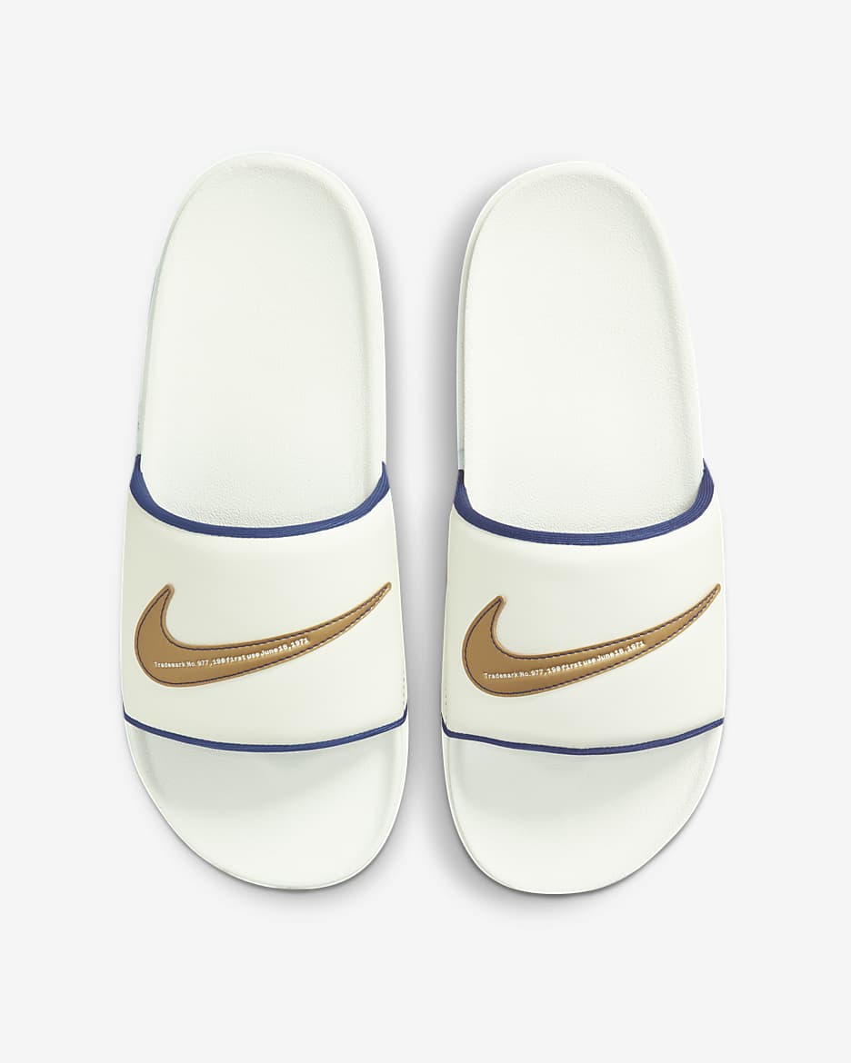 Nike Offcourt Men's Slides - Sail/Deep Royal Blue/Metallic Gold