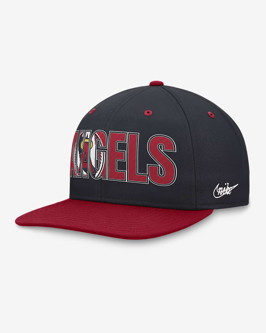 Gorra ajustable Nike MLB para hombre California Angels Pro Cooperstown - Azul marino