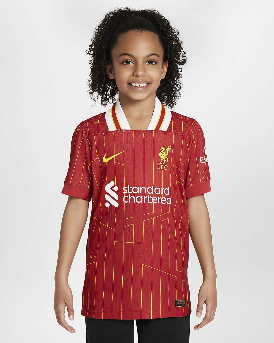 Fotbollströja Liverpool FC 2021/22 Match (hemmaställ) Nike Dri-FIT ADV för ungdom - Gym Red/Vit/Chrome Yellow