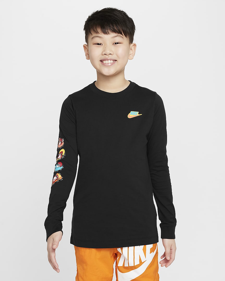 Nike Sportswear Older Kids' Long-Sleeve T-Shirt - Black