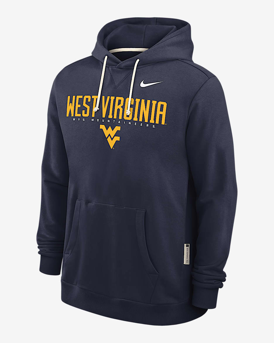 West Virginia Sideline Men's Nike Dri-FIT College Pullover Hoodie - Navy