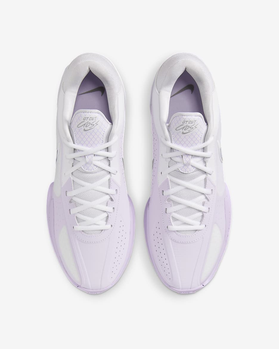 Nike G.T. Cut Cross basketbalschoenen - Wit/Barely Grape/Pink Foam/Light Smoke Grey