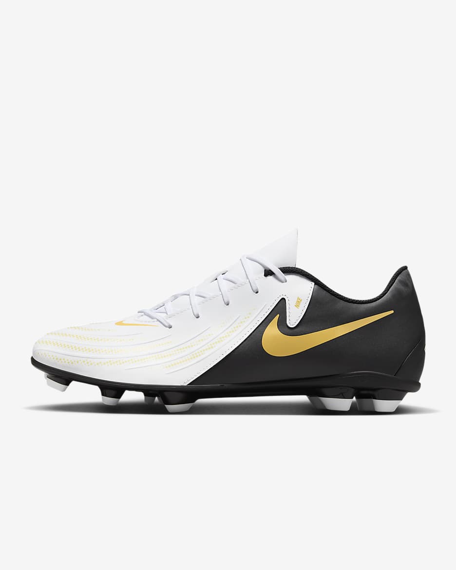 Nike Phantom GX 2 Club MG Low-Top Football Boot - White/Metallic Gold Coin/Black