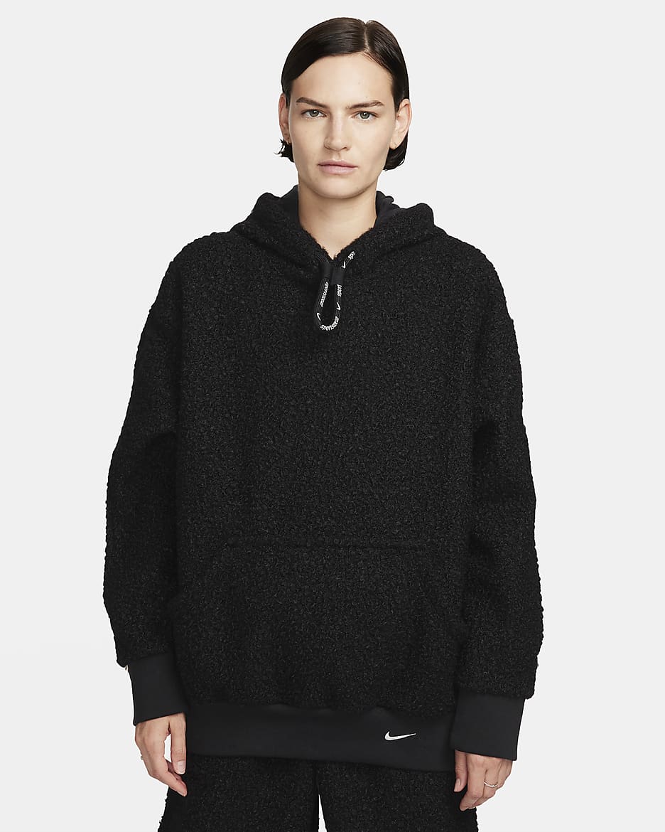 Nike Sportswear Collection Women's High-Pile Fleece Hoodie - Black/Summit White