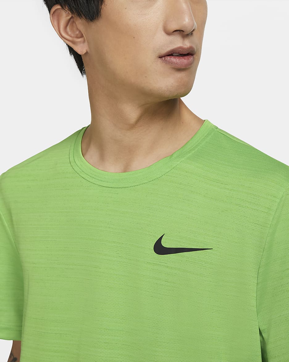 Nike Dri-FIT Superset kortermet treningsoverdel til herre - Mean Green/Svart