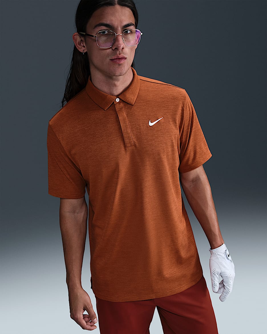 Nike Tour Men's Dri-FIT Jacquard Golf Polo - Desert Orange/Mars Stone/Pale Ivory