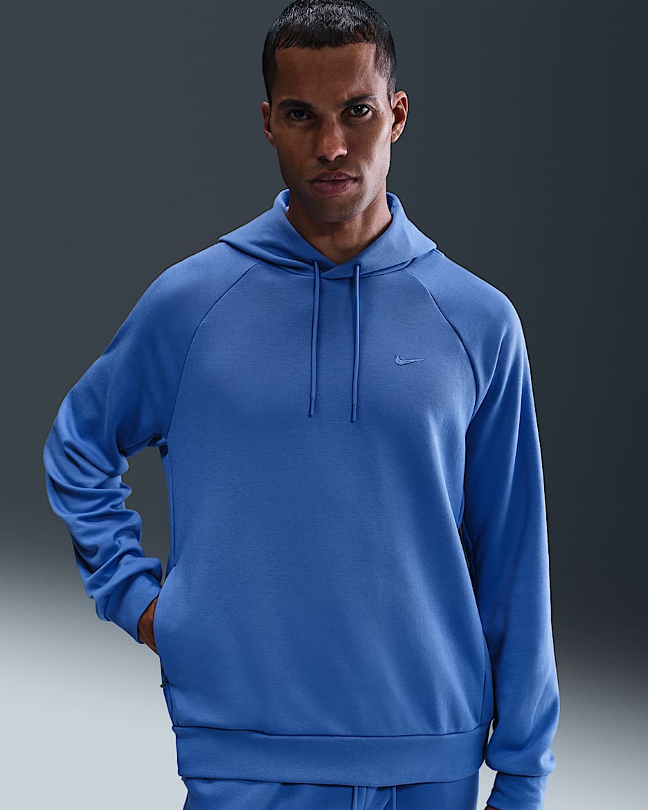 Nike Primary Fleece Men's Dri-FIT UV Pullover Performance Hoodie - Comet Blue/Comet Blue