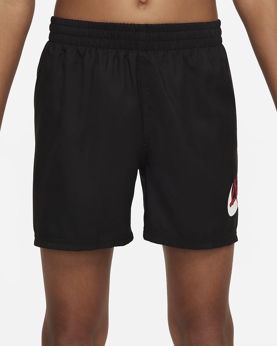 Shorts de vóleibol de 10 cm para niño talla grande Nike Swim Scribble - Negro