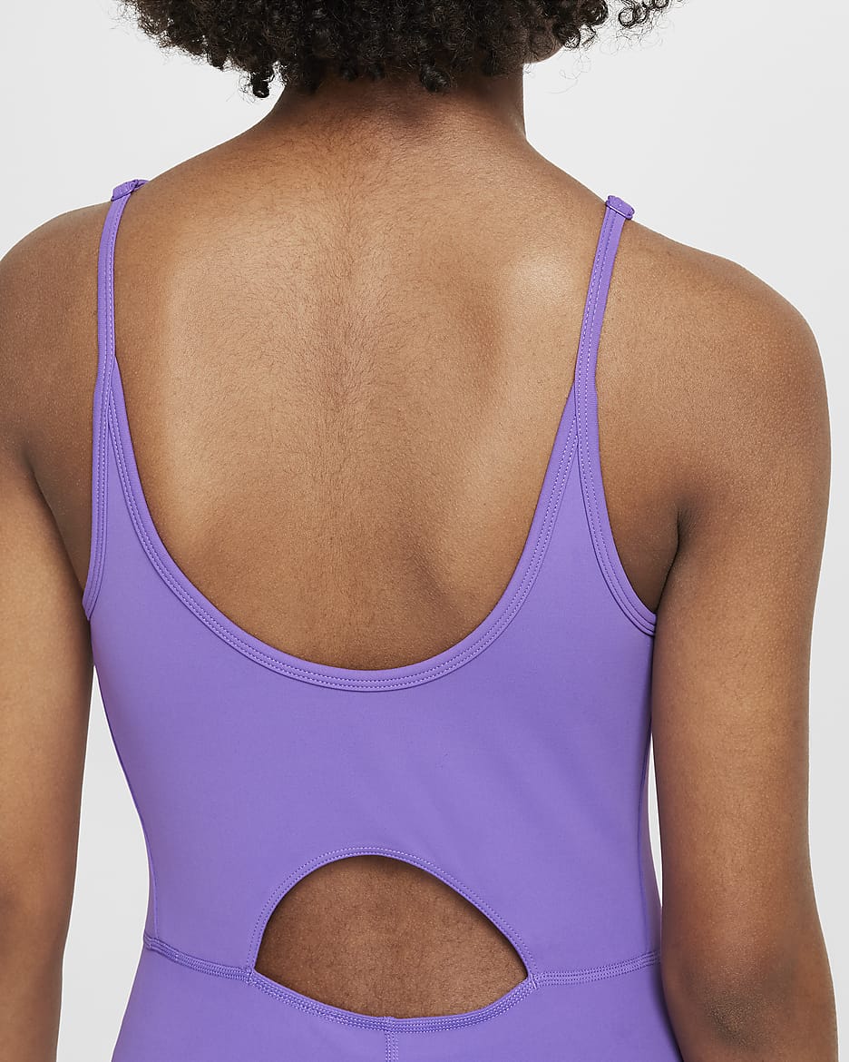 Nike One Girls' Dri-FIT Unitard - Black Raspberry