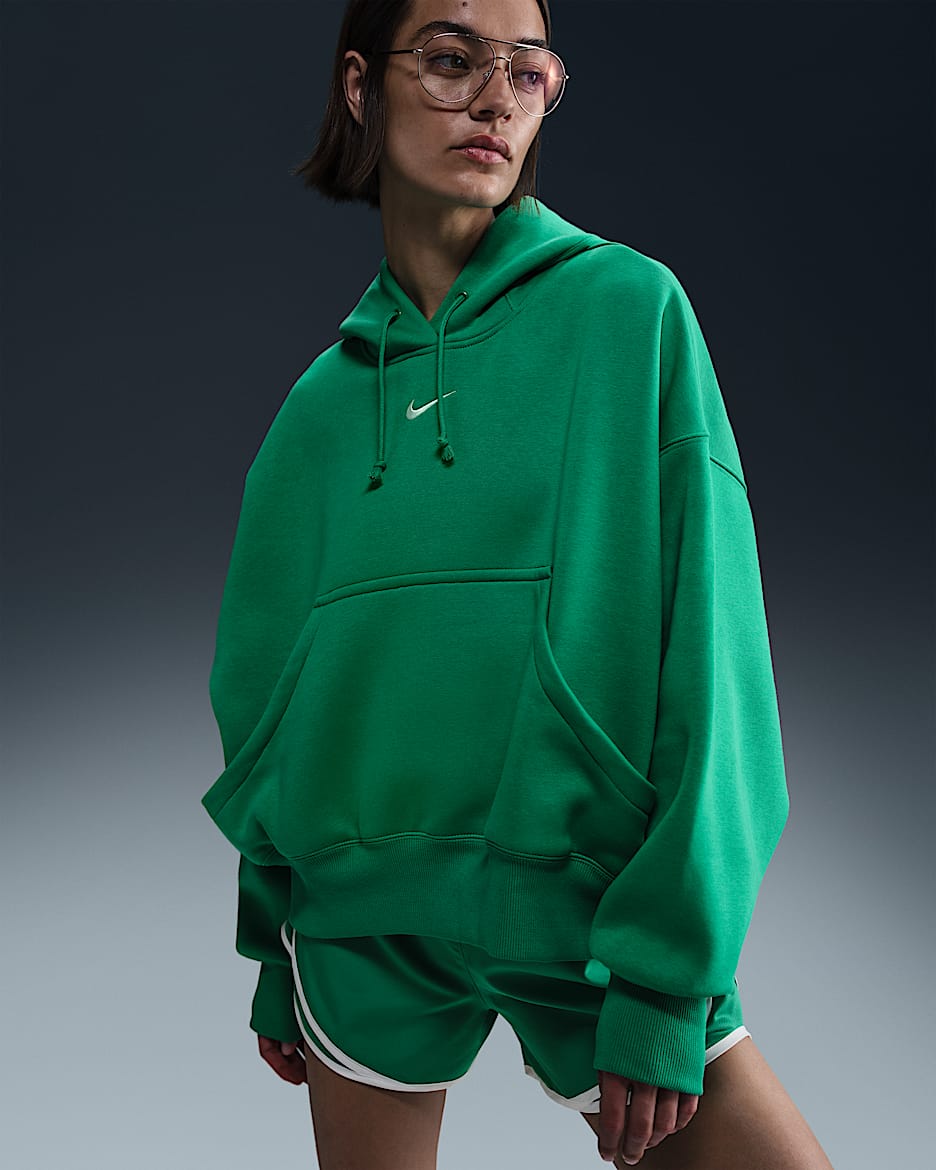 Nike Sportswear Phoenix Fleece Women's Over-Oversized Pullover Hoodie - Stadium Green/Sail
