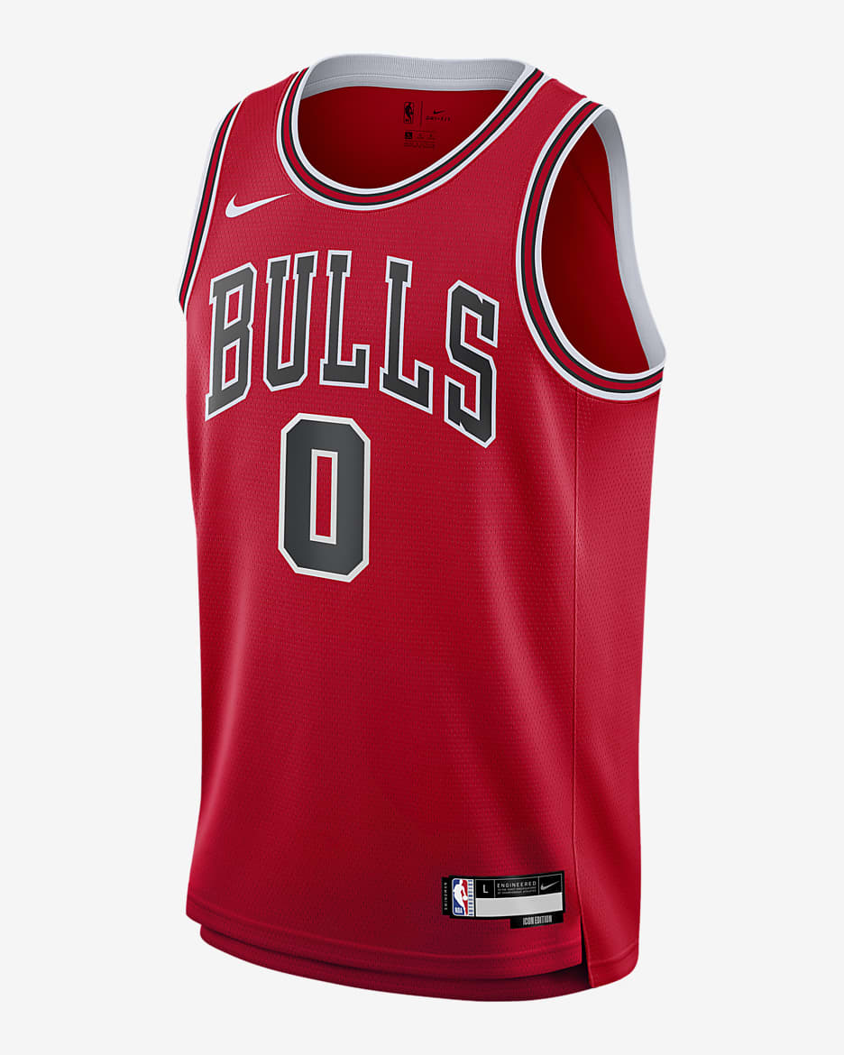 Jersey Nike de la NBA Swingman para niños talla grande Coby White Chicago Bulls 2024/25 Icon Edition - Rojo universitario