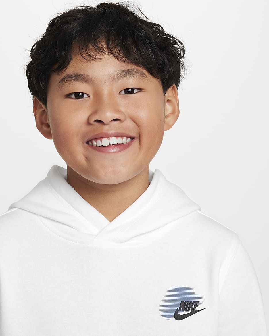 Nike Sportswear Standard Issue Older Kids' (Boys') Fleece Pullover Hoodie - White