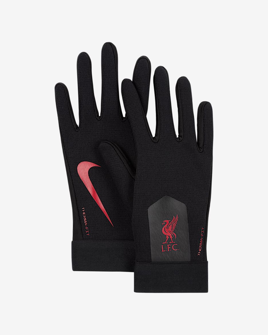 Luvas de futebol Nike Therma-FIT Academy Liverpool F.C. Júnior - Preto/Vermelho Gym