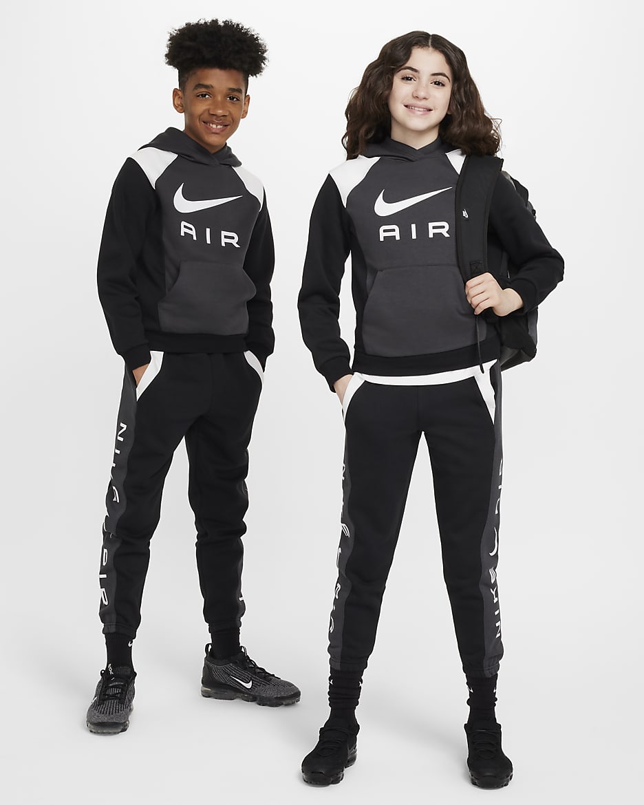 Nike Air Genç Çocuk Kapüşonlu Sweatshirt'ü - Anthracite/Siyah/Beyaz/Beyaz